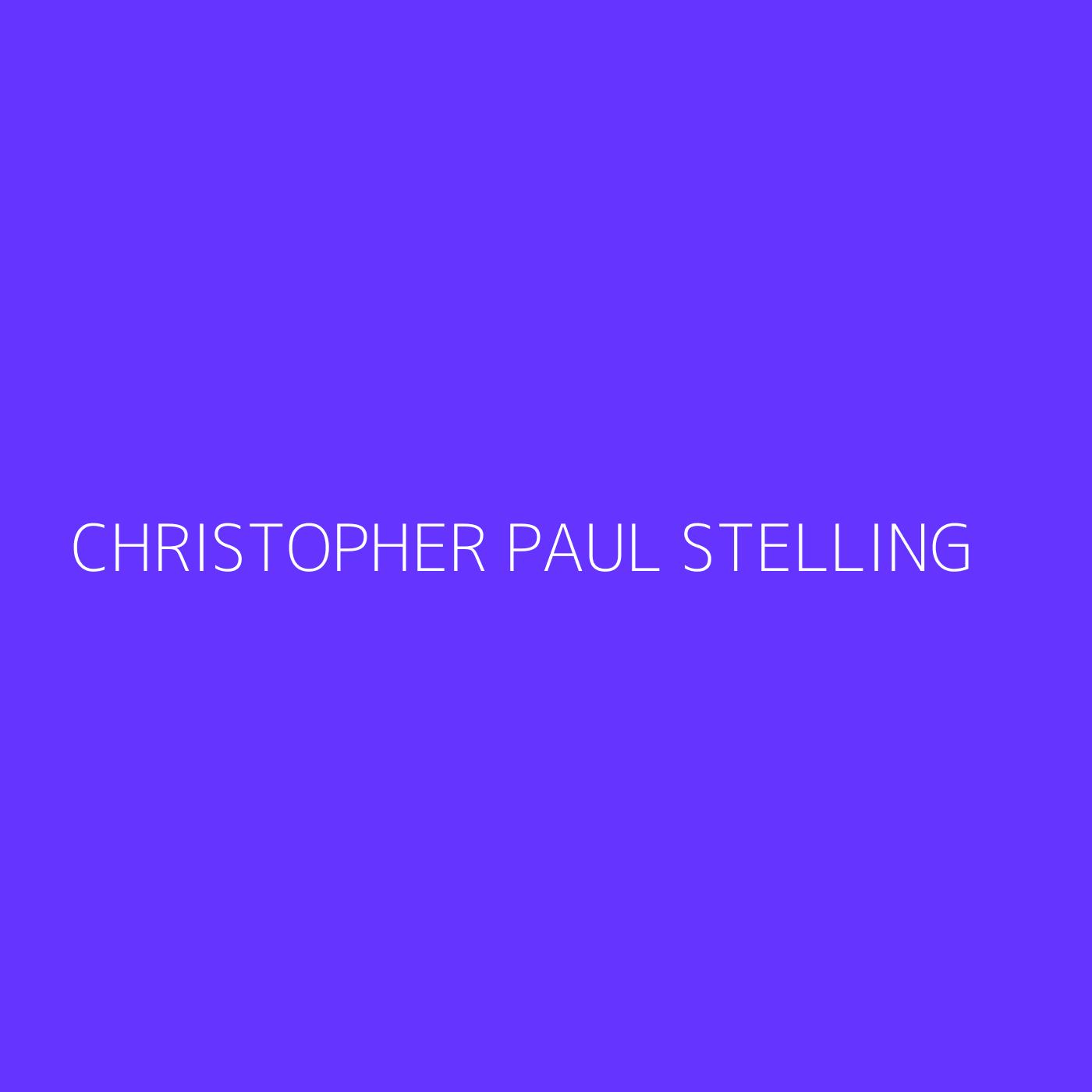 Christopher Paul Stelling Playlist Artwork