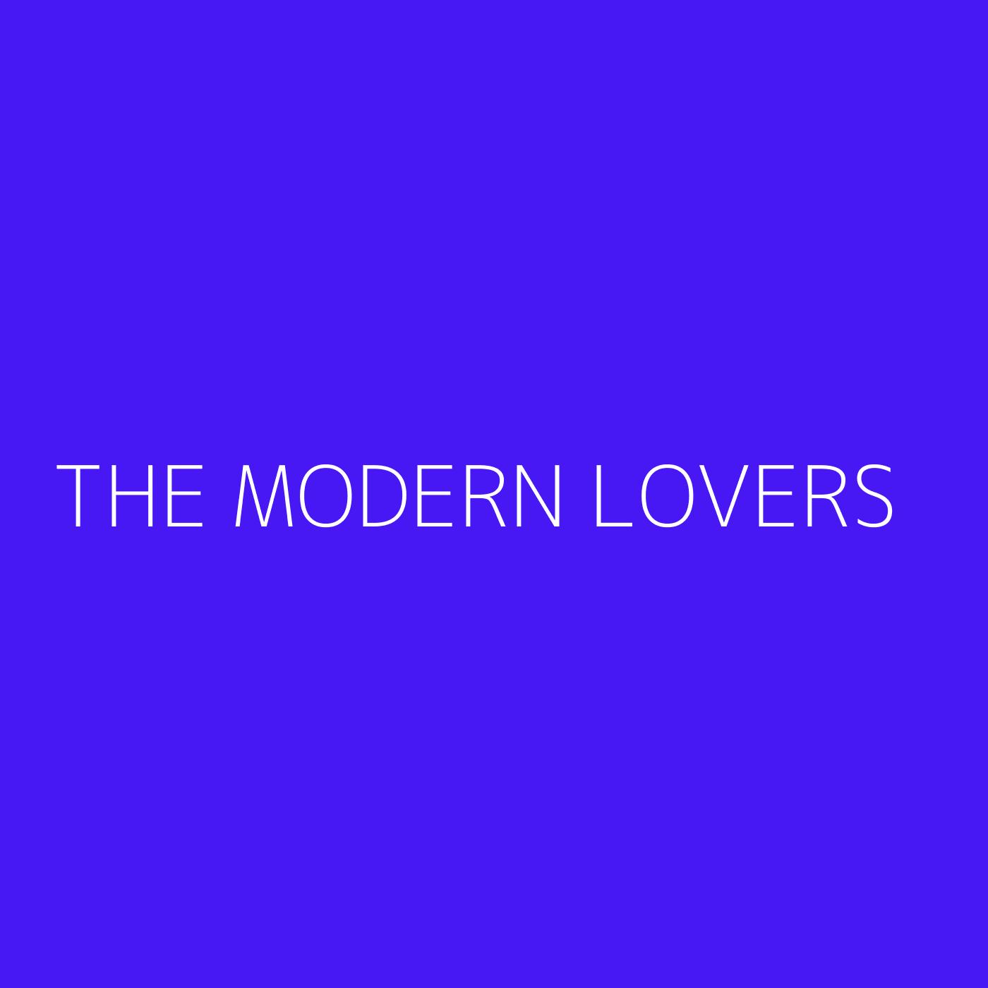 The Modern Lovers Playlist Artwork